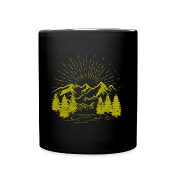 Mountains nature landscape - Full Colour Mug - black - Front