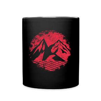 Berge natur - Tasse einfarbig - Schwarz - Vorne