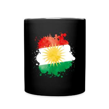 kurdistan fahne klecks - Tasse einfarbig - Schwarz - Vorne