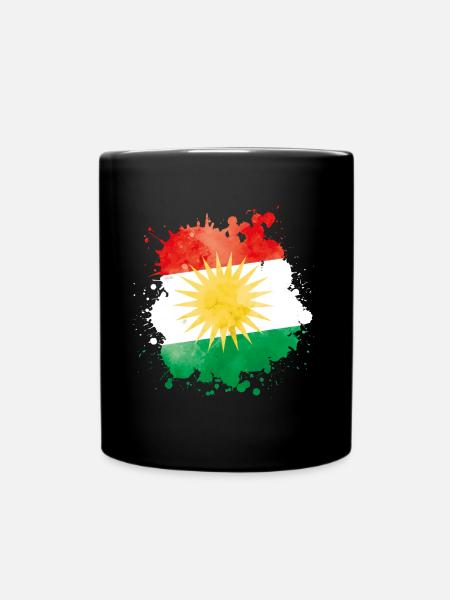 Bandera de Kurdistán - Ensfarvet krus - sort