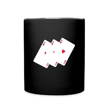 Playing Cards Ace - Full Colour Mug - black - Front