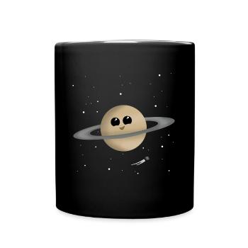 Saturn solar system planet universe universe - Full Colour Mug - black - Front