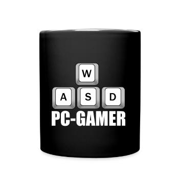 Gamer gaming pc gamer WASD - Tasse einfarbig - Schwarz - Vorne
