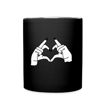 Signe de coeur - Mug uni - noir - Devant