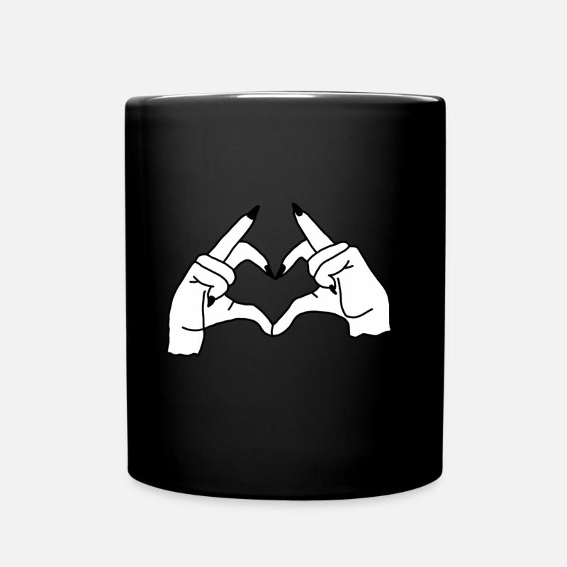 Herz zeichen - Tasse einfarbig - Schwarz