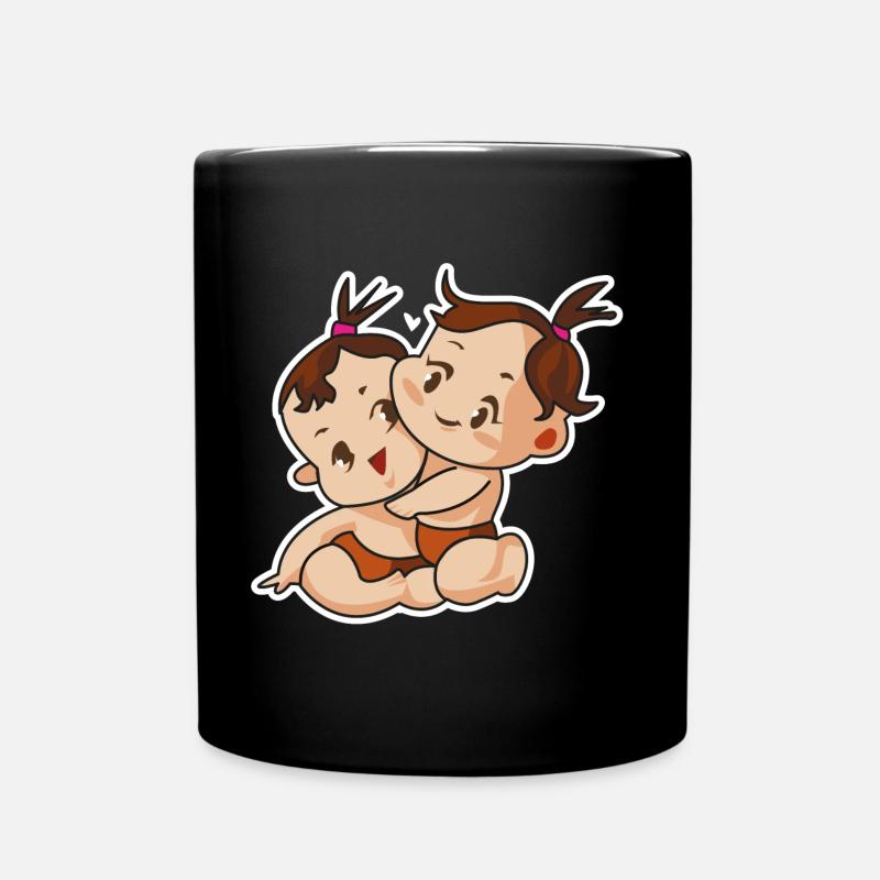 bébé comique jumeaux - Mug uni - noir