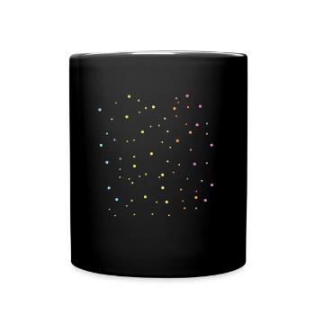 Rainbow dots pattern gift idea - Full Colour Mug - black - Front