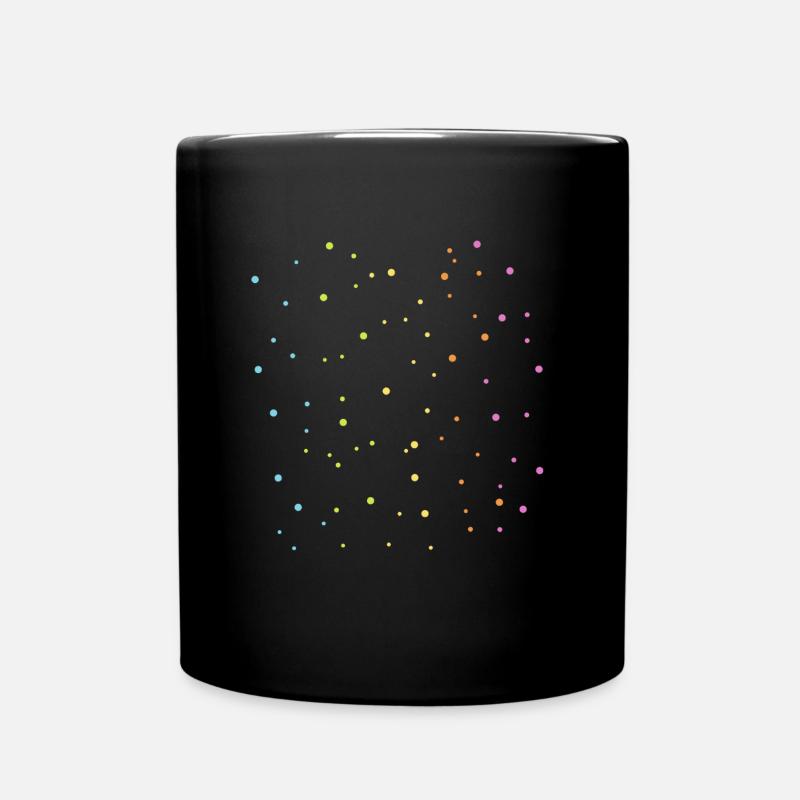 Regenbogen Punkte Muster Geschenkidee - Tasse einfarbig - Schwarz