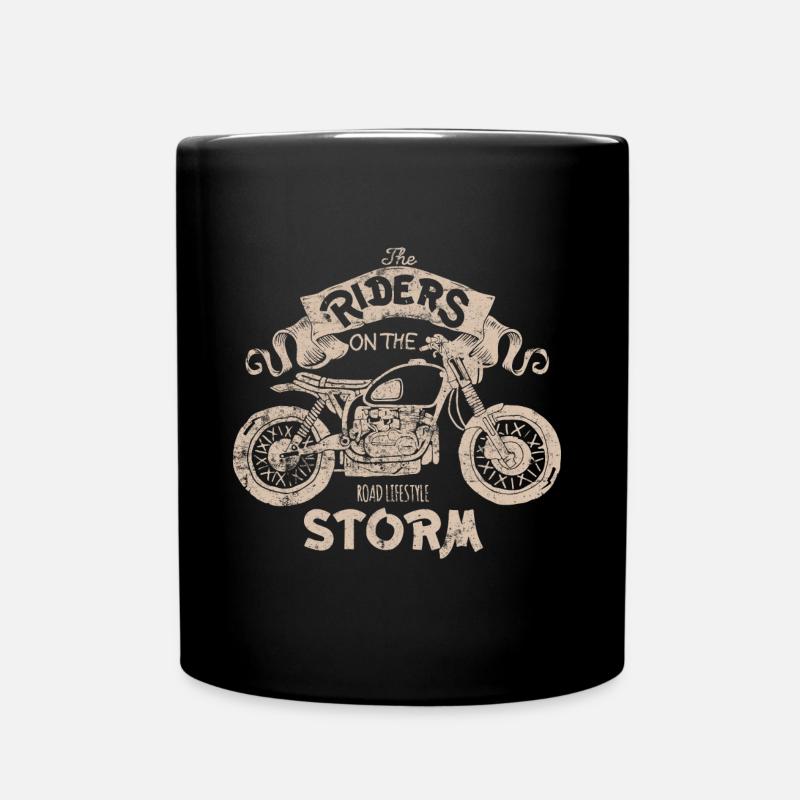 Motorcycle driving quote quote - Full Colour Mug - black