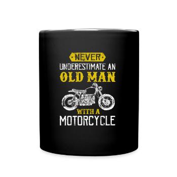 Motorrad Spruch alter mann biker - Tasse einfarbig - Schwarz - Vorne