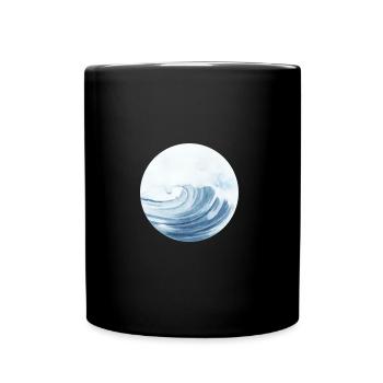 Eau de mer, vague de nature sur la côte - Mug uni - noir - Devant