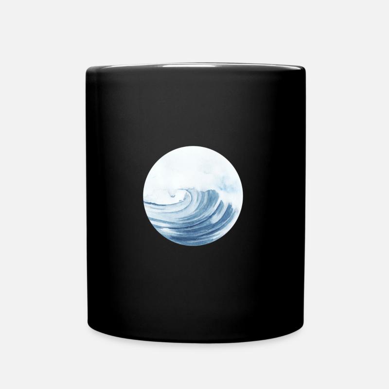 Eau de mer, vague de nature sur la côte - Mug uni - noir