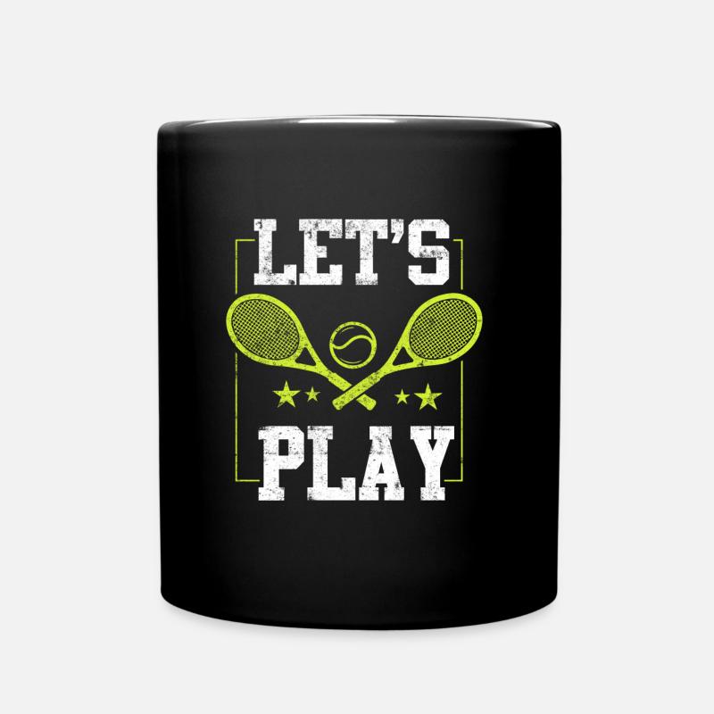 Tennis Spielen Spruch Tennisschläger - Tasse einfarbig - Schwarz