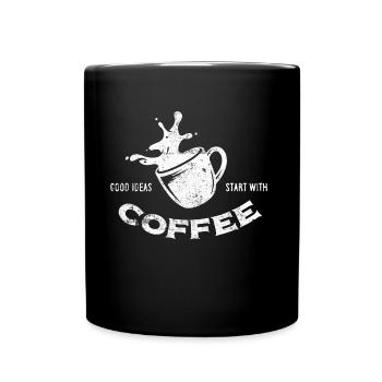 Kaffee Spruch bürohumor - Tasse einfarbig - Schwarz - Vorne
