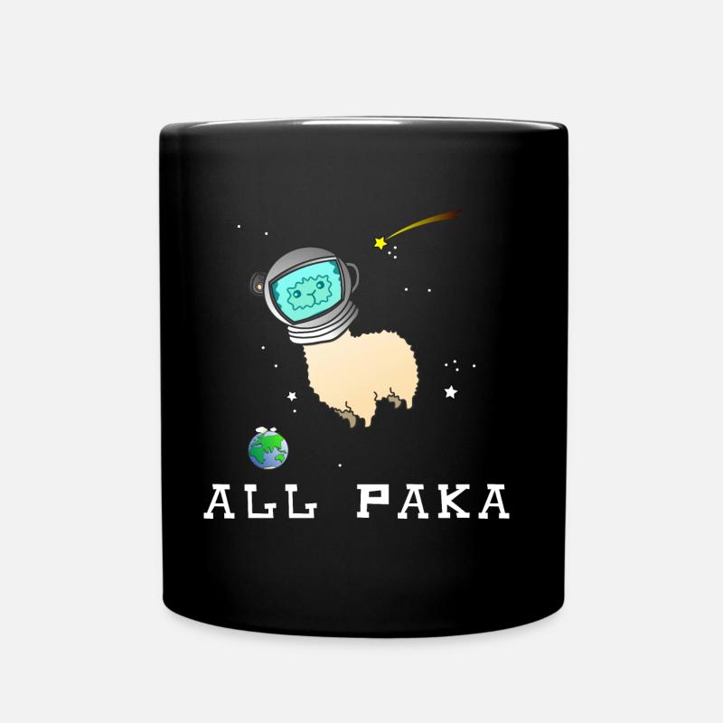 Alpaka Llama Alpaca Weltraum All Space - Tasse einfarbig - Schwarz