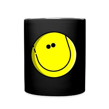 Tennis Tennisball Tennisschläger Tennisspiel Smile - Tasse einfarbig - Schwarz - Vorne