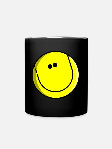 Tennis Tennis Ball Tennis Racket Tennis Game Smile - Full Colour Mug - black