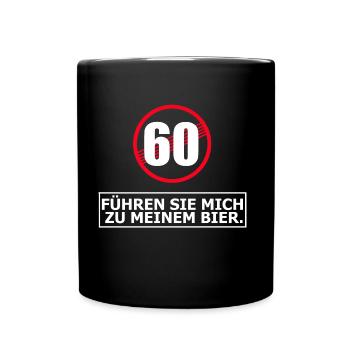 60. Geburtstag Geschenk - Tasse einfarbig - Schwarz - Vorne