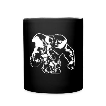 Éléphant fitness gym bête - Mug uni - noir - Devant