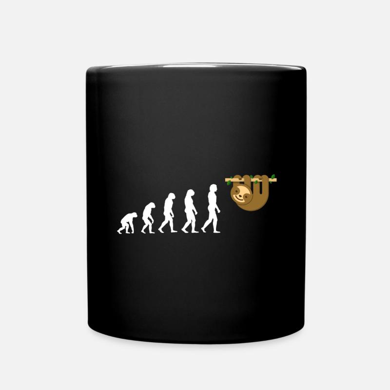 Evolution Sloth Faultier Tier Tierliebe Sweet Love - Tasse einfarbig - Schwarz