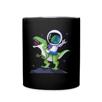 astronaut dinosaurier - Tasse einfarbig - Schwarz - Vorne