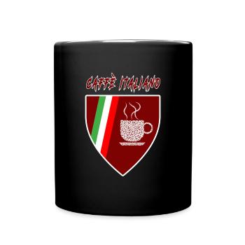 Kaffee Italienisch / Caffè Italiano / Geschenk - Tasse einfarbig - Schwarz - Vorne
