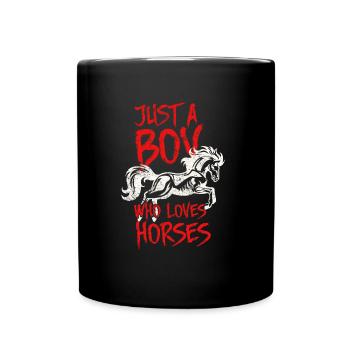 I love horses boy - Full Colour Mug - black - Front