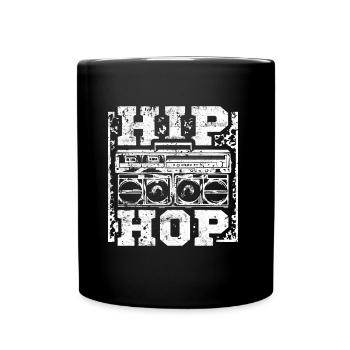 Hip hop musik ghettoblaster - Tasse einfarbig - Schwarz - Vorne