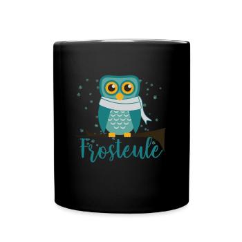 Frosteule süss kalt frost Eule - Tasse einfarbig - Schwarz - Vorne