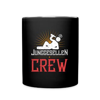 junggesellen crew saufen - Tasse einfarbig - Schwarz - Vorne