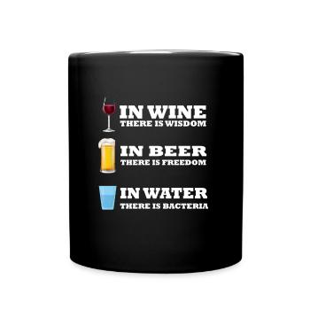 in wine Funny t-shirts beer and wine - Full Colour Mug - black - Front