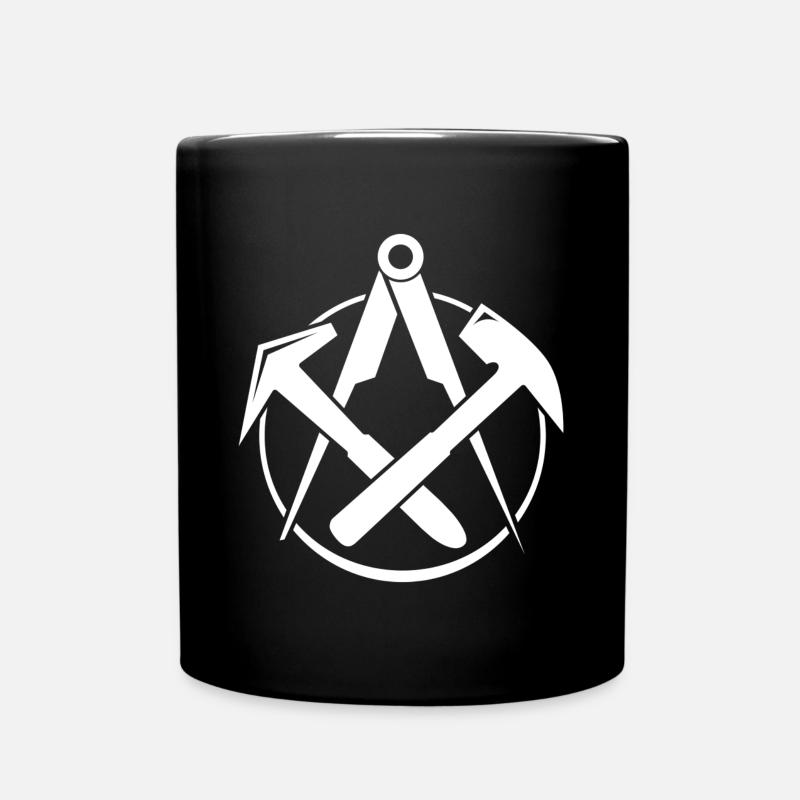 Dachdecker-Logo - Weiss - Tasse einfarbig - Schwarz