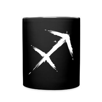 Schütze Sternzeichen Sagittarius Symbol Weiß - Tasse einfarbig - Schwarz - Vorne