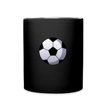 Ballon de foot - Mug uni - noir - Devant