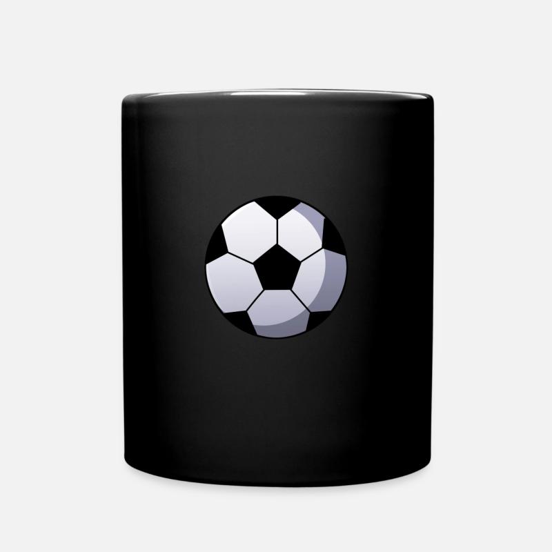 Fußball Ball - Tasse einfarbig - Schwarz