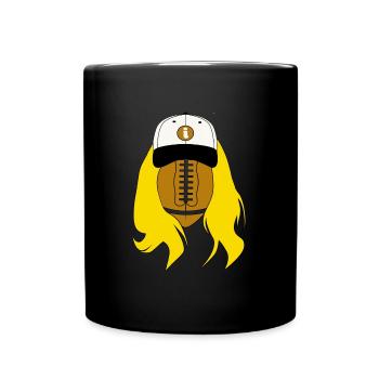 Icke Ran American Football with hair gift - Full Colour Mug - black - Front