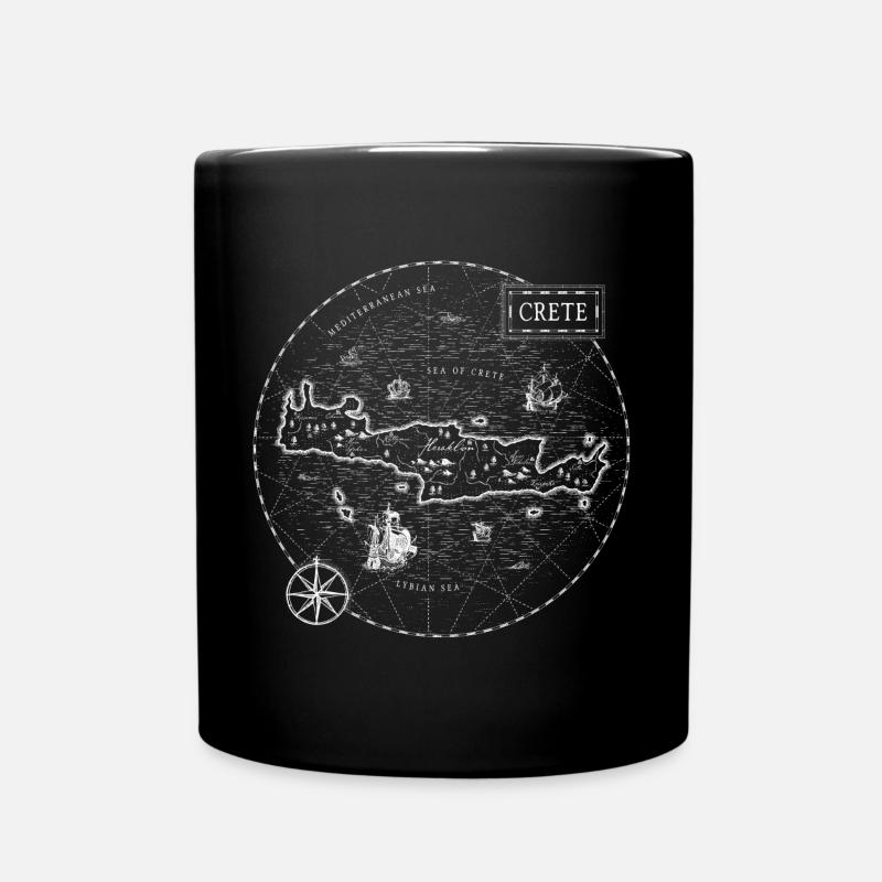 Vintage Karte Kreta - Tasse einfarbig - Schwarz