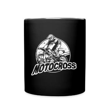 motocross sport bike fahrer - Tasse einfarbig - Schwarz - Vorne