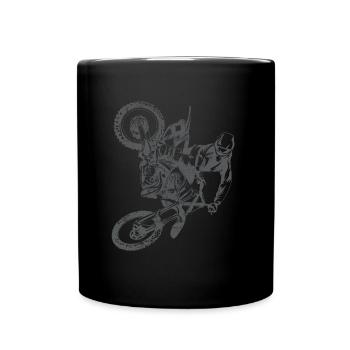 motocross sport bike driver - Full Colour Mug - black - Front