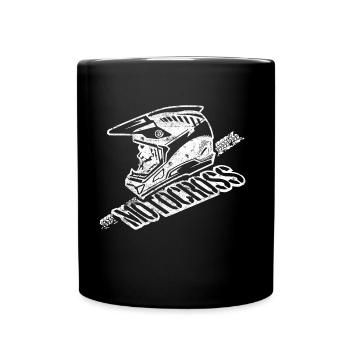 motocross sport bike driver helmet - Full Colour Mug - black - Front