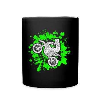 motocross sport bike driver - Full Colour Mug - black - Front
