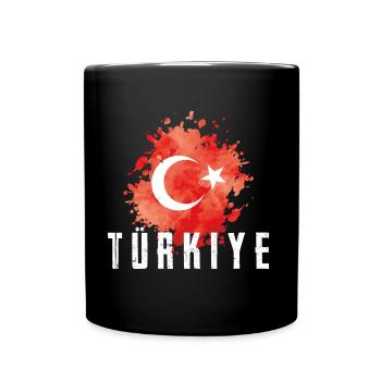 türkei flagge türkiye fahne - Tasse einfarbig - Schwarz - Vorne