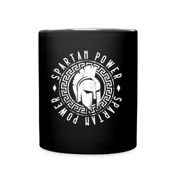spartan power gym workout - Tasse einfarbig - Schwarz - Vorne