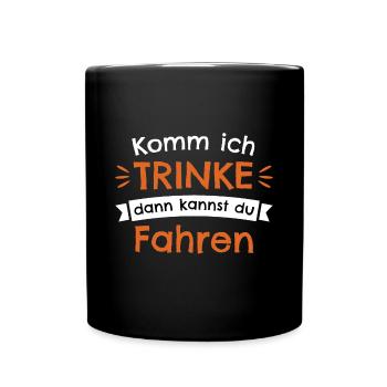 Drinking saying funny driver car gift party - Full Colour Mug - black - Front