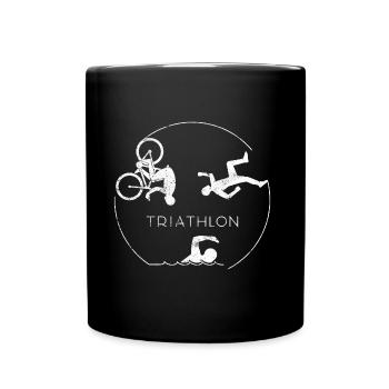 Triathlon swim cycling race triathlete - Full Colour Mug - black - Front