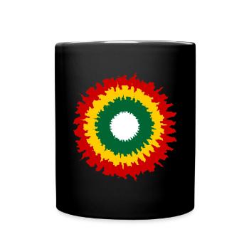Motif rasta vibrant avec effet feu - Mug uni - noir - Devant