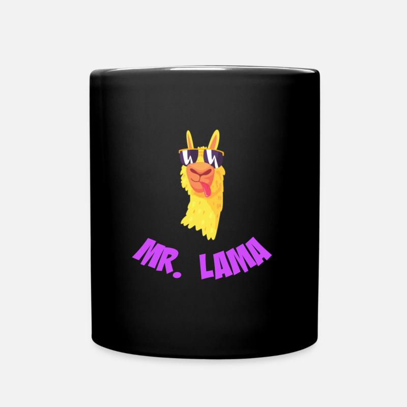 Mr Lama - Tasse einfarbig - Schwarz