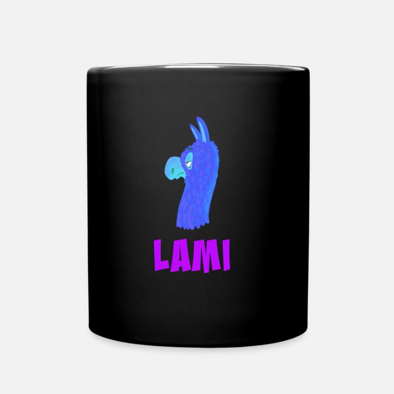 Lami das Lama - Tasse einfarbig - Schwarz