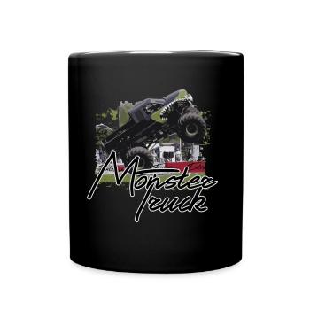 Monster truck, moteur, voiture, vitesse - Mug uni - noir - Devant