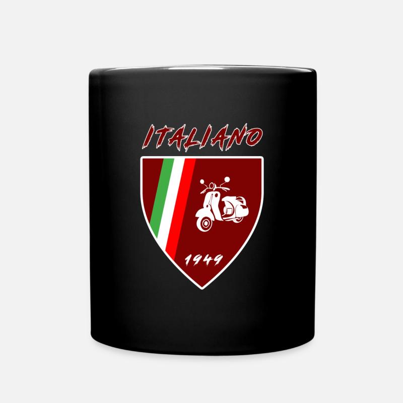 Italien Motorroller / Italiano Geschenk Roller - Tasse einfarbig - Schwarz